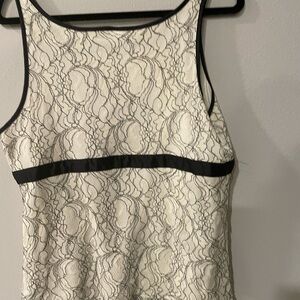 Merona Black and Cream Lace Top